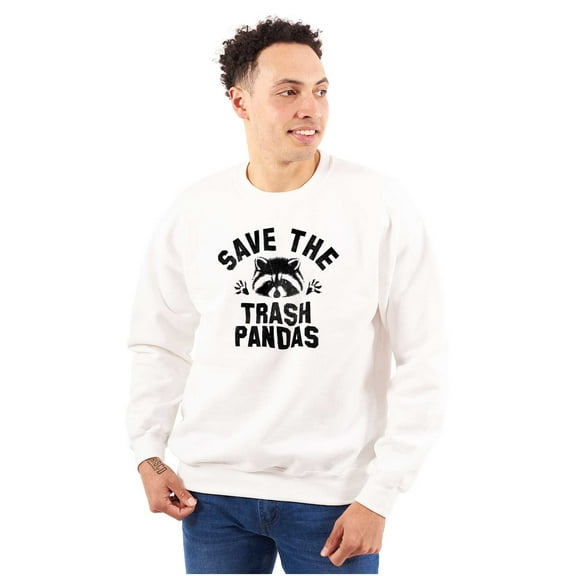 Save Trash Pandas Funny Raccoon Pun Unisex Plus Fleece Graphic Sweatshirt Brisco Brands 2X