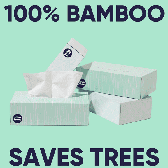 Save Trees Bamboo Facial Tissues - 24 Bamboo Tissue Boxes, 100 Hypoallergenic Tissues per Box