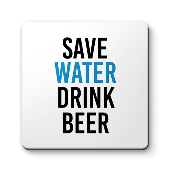 Save Water Drink Beer Designs ByLITA 4 Funny Square Coasters (4 Pack)