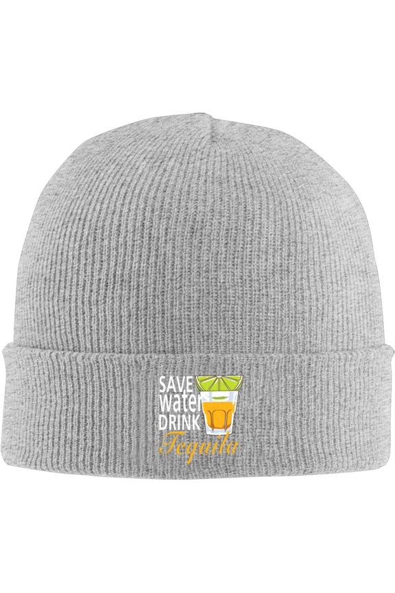 Save Water Drink Tequila Warm Winter Hats Acrylic Knit Cuffed Beanie Cap Daily Beanies