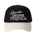 thumbnail image 1 of Save Water Embroidered Color Block Baseball Cap | Adjustable Sun Protection Hat, Casual Unisex Travel Essential, 1 of 10
