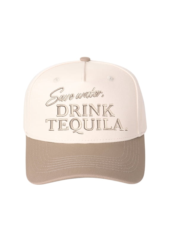 Save Water Embroidered Color Block Baseball Cap | Adjustable Sun Protection Hat, Casual Unisex Travel Essential