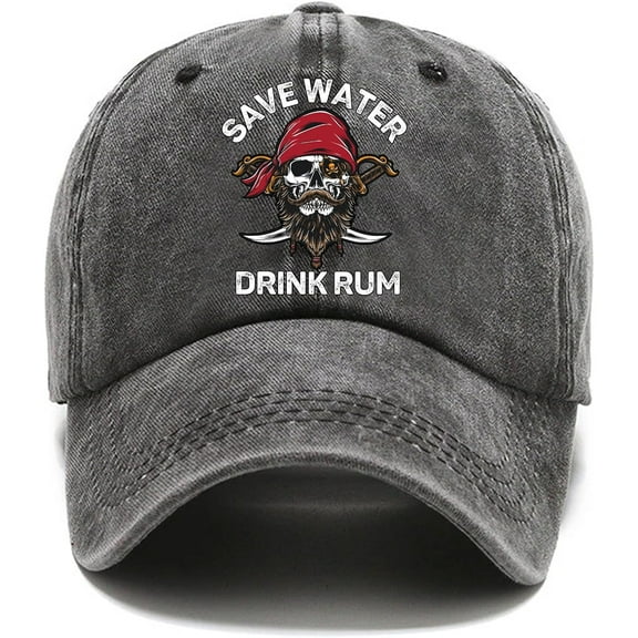 Save Water Fun Distressed Washed Black Baseball Cap, Vintage Adjustable Cotton Cap, Funny Retirement Gift for Man, Christmas Birthday for Dad Grandpa