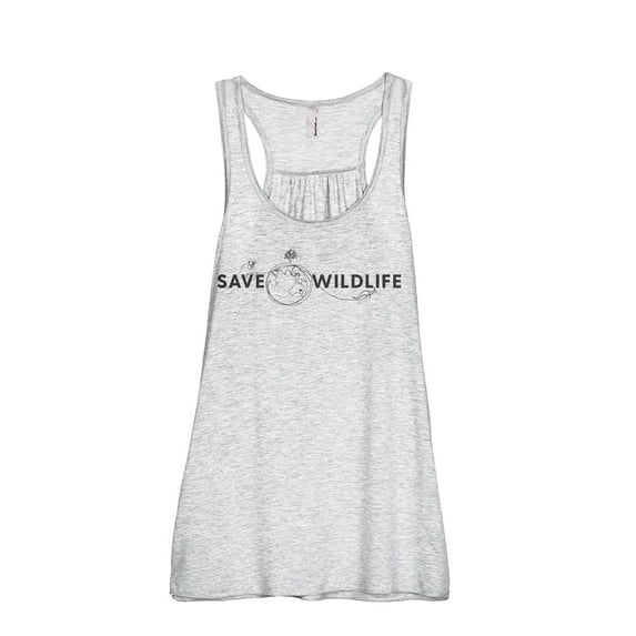 Save Wildlife Women's Fashion Sleeveless Flowy Racerback Workout Yoga Tank Top Sport Grey X-Large