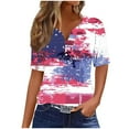 thumbnail image 1 of Save Womens Independence Day T Shirts Retro American Flag Printed T-Shirts Henley Neck Tee Short Sleeve Tops Front Button-Up T-Shirts 4Th of July Patriotic T-Shirts Lounge Dressy Blouses 2025 Clothes, 1 of 5
