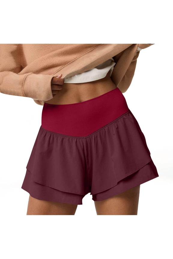 Save On Womens Pleated Tennis Skirt Double Ruffle Golf Skort High Waisted Tummy Control Athletic Skirts With Pockets Workout Pickleball Workout Training Shorts