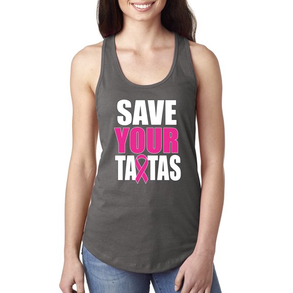 Save Your Awareness Ladies Racerback Tank Top, Dark Grey, Medium
