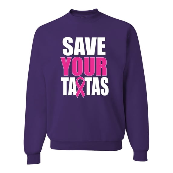 Save Your Awareness Unisex Crewneck Graphic Sweatshirt, Purple, 2XL