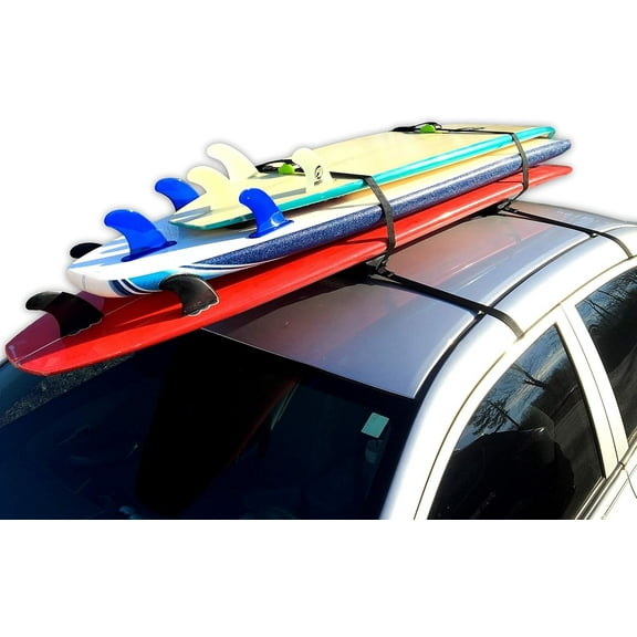 Store Your Board - Wrap Rax Pro Soft Roof Racks, Universal Fit for Cars, Trucks and SUVs - Carries Long boards, Short boards, and Soft Tops