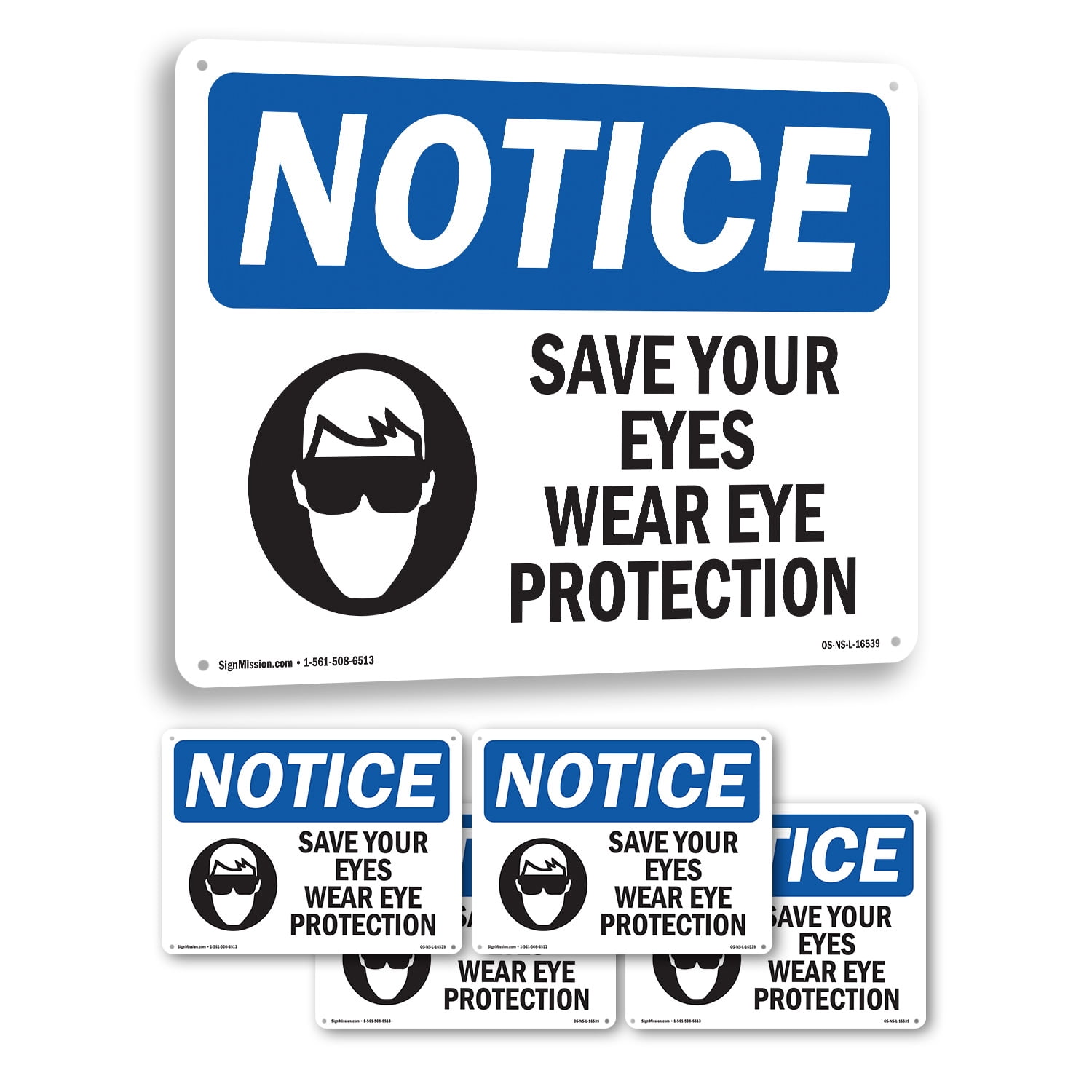 Save Your Eyes Wear Eye Protection OSHA Notice Aluminum Sign 10 Inch x ...