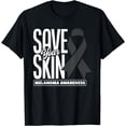 thumbnail image 1 of Save Your Skin Black Ribbon Melanoma Skin Cancer Awareness T-Shirt, 1 of 4
