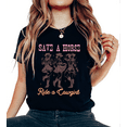 thumbnail image 1 of Save a Horse Ride a Cowgirl Black Print Tshirt Graphic Tees Shirts Western Cowgirl Rodeo Party Casual Tops S-5XL, 1 of 5