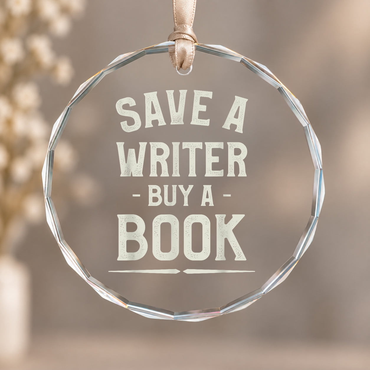Save a Writer Buy a Book Writing Author Christmas Ornament, Holiday ...