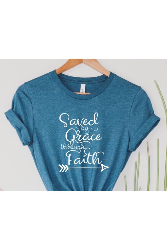 Save by Grace Christian Shirt Boho Style Womens Religious Tee