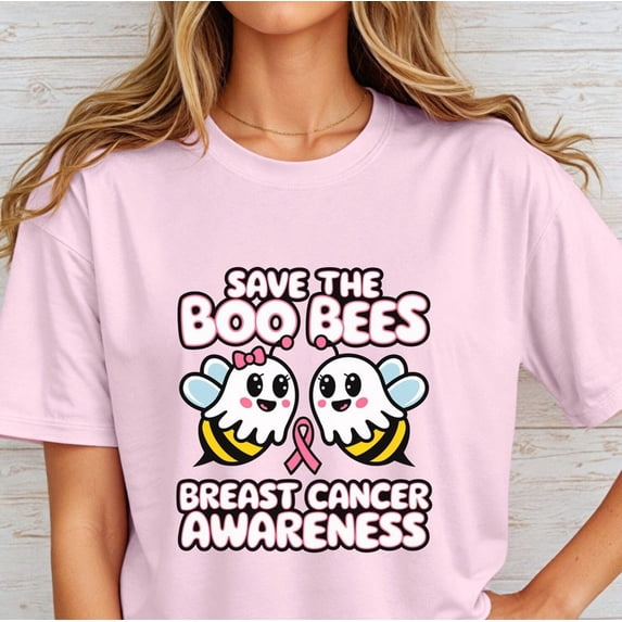 Save the Boo Bees Shirt Unisex, Breast Cancer Awareness Month, Cute Bee Shirt, Breast Cancer Support Tee, Pink Ribbon Shirt