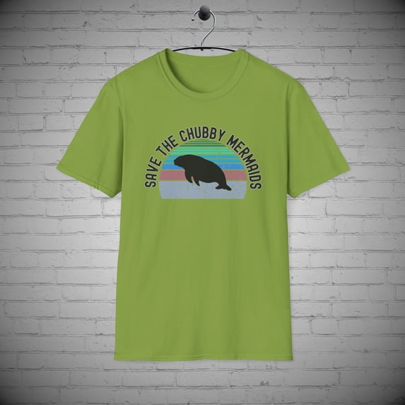 Save the Chubby Mermaid t-shirt, Mermaid lover tee, Manatee Lover Gift