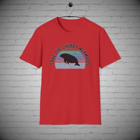 Save the Chubby Mermaid t-shirt, Mermaid lover tee, Manatee Lover Gift