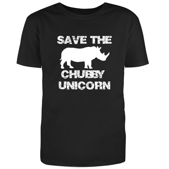Save the Chubby Unicorn Graphic Novelty Humor Funny T Shirt Black Small