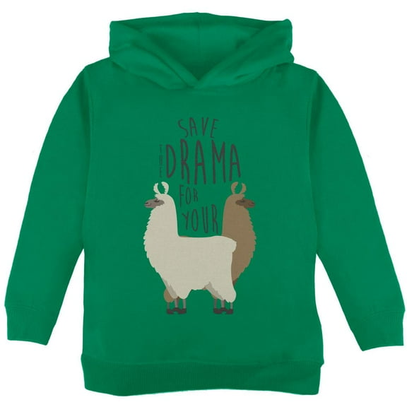 Save the Drama for Your Llama Pun Toddler Hoodie Green 2T