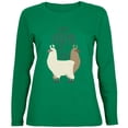 thumbnail image 1 of Save the Drama for Your Llama Pun Womens Long Sleeve T Shirt Green SM, 1 of 1