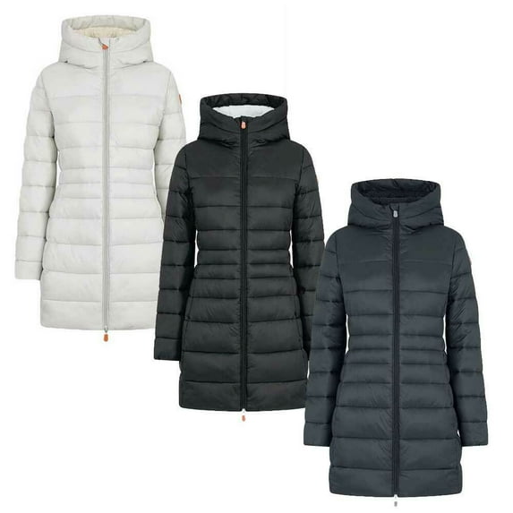 Save the Duck D46620W Women's Raven Faux Fur Lined Hooded Coat
