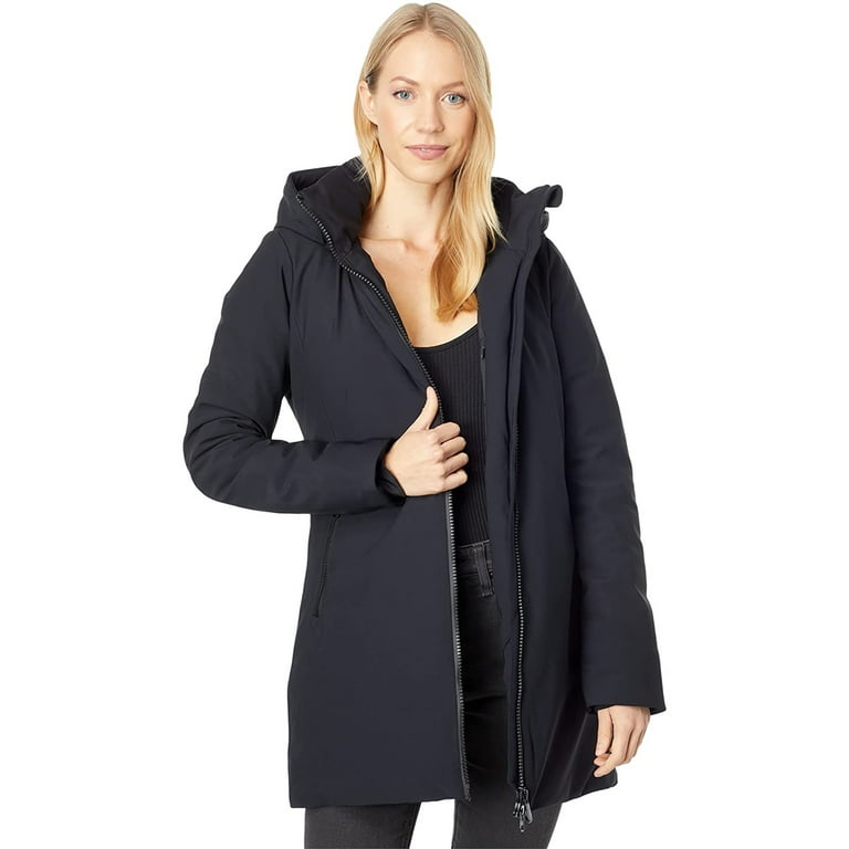 Save the Duck Womens Black Lila Stretch Non Baffled All Weather Coat L