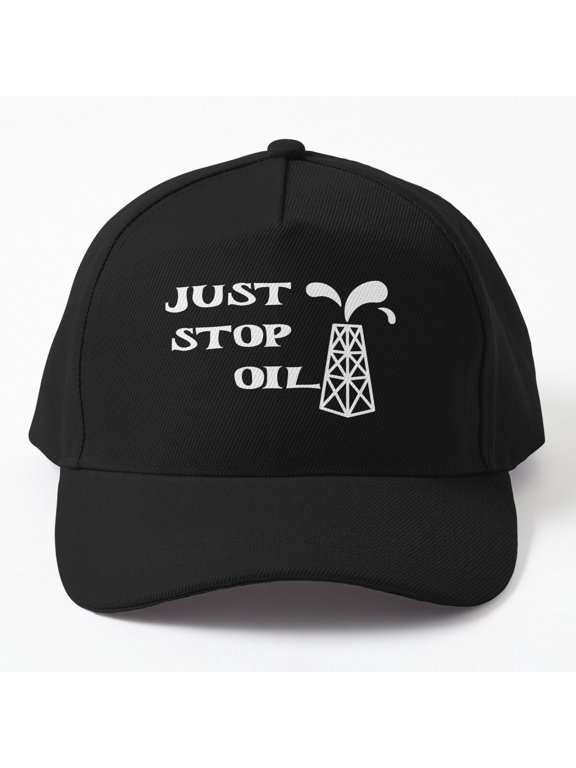 Save the Earth Baseball Hat, Stop Oil Environmental Statement Graphic Design, Classic Cap