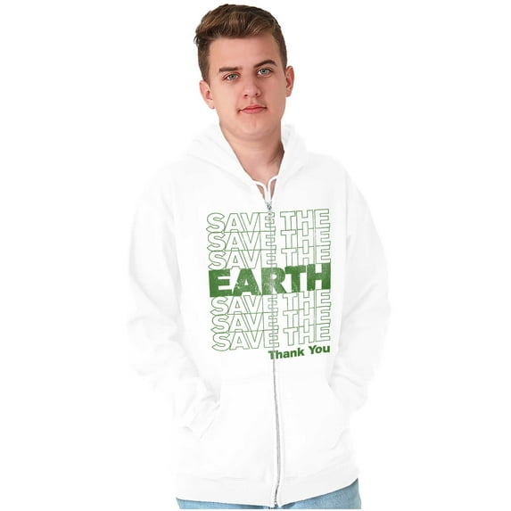 Save the Earth Eco-Activist Cool Cute Zip Up Hoodie Men's Women's Brisco Brands S