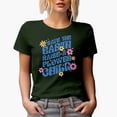 thumbnail image 1 of Save the Earth Raise a Flower Child, Retro Wavy Text Art, Earth Day Gift, Military Green T-Shirt, XL, 1 of 5