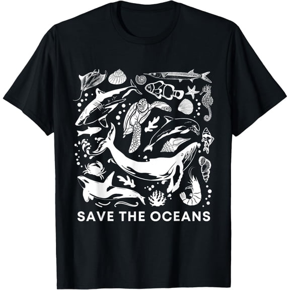 Save the Oceans-Whale Turtle Orca, Climate change-sea lover T-Shirt