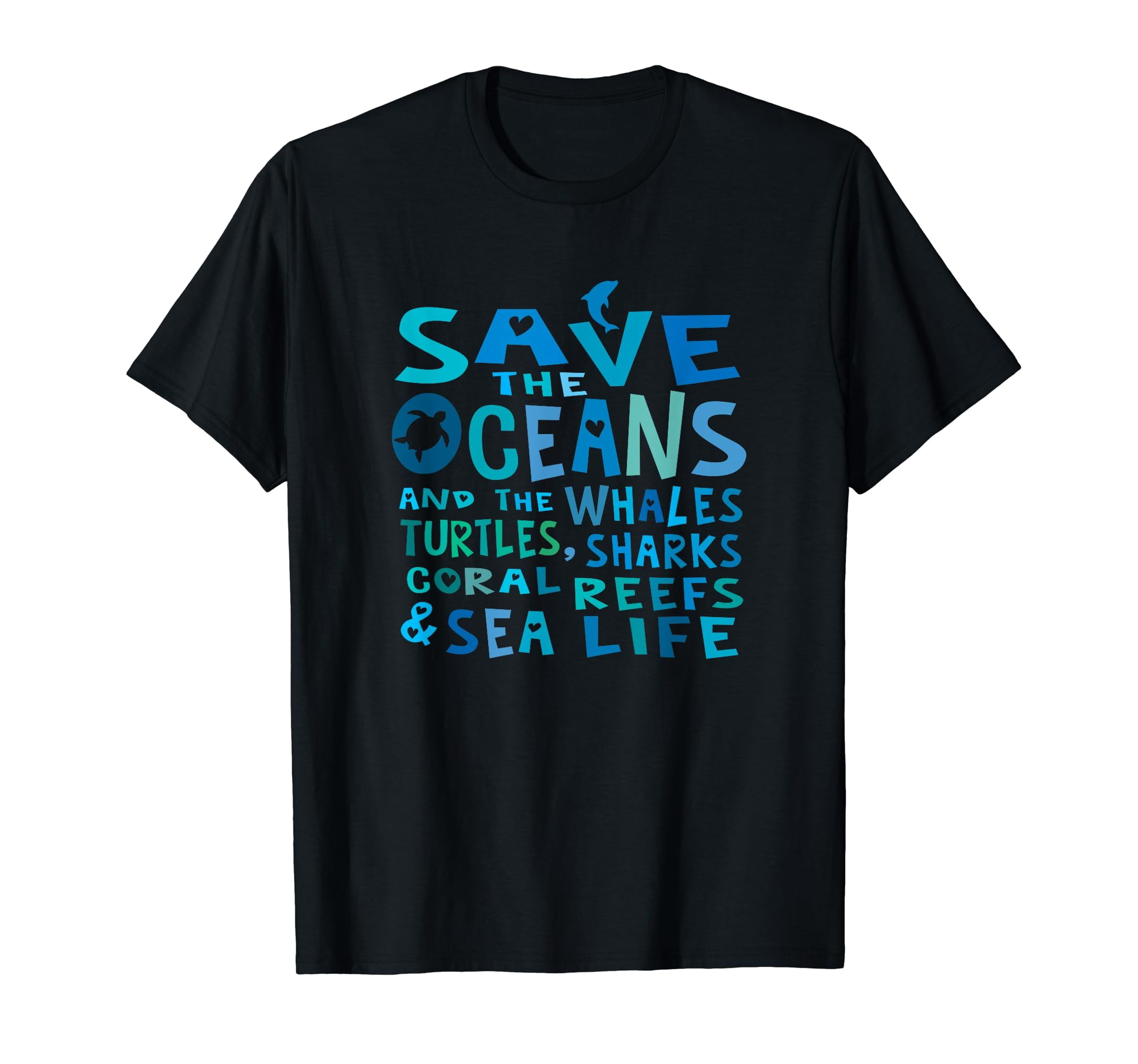 Save the Oceans Whales Turtles Sharks Coral Reefs T Shirt - Walmart.com
