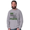 thumbnail image 1 of Save the Planet Go-Green Earth Day Plus Size Long Sleeve Graphic Tee Shirt Brisco Brands 2X, 1 of 5