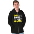 thumbnail image 1 of Save the Planet Go-Green Earth Day Unisex Fleece Graphic Zip Up Hoodie Brisco Brands 2X, 1 of 5