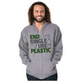 thumbnail image 1 of Save the Planet Go-Green Earth Day Unisex Fleece Graphic Zip Up Hoodie Brisco Brands 2X, 1 of 5