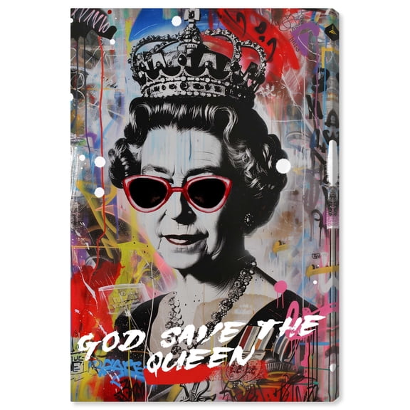 Save the Queen Canvas Graffiti Pop Art by Art Remedy, Gallery Wrapped, 20" x 30"