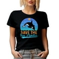 thumbnail image 1 of Save the Sea Pandas, Whale Lover or Rescuer Quote, Black T-Shirt, Small, 1 of 5