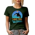 thumbnail image 1 of Save the Sea Pandas, Whale Lover or Rescuer Quote, Military Green T-Shirt, Medium, 1 of 5