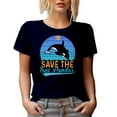thumbnail image 1 of Save the Sea Pandas, Whale Lover or Rescuer Quote, Navy Blue T-Shirt, Medium, 1 of 5