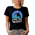 thumbnail image 1 of Save the Sea Pandas, Whale Rescuer or Lover Quote, Black T-Shirt, Small, 1 of 5