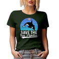 thumbnail image 1 of Save the Sea Pandas, Whale Rescuer or Lover Quote, Military Green T-Shirt, Medium, 1 of 5