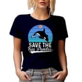 thumbnail image 1 of Save the Sea Pandas, Whale Rescuer or Lover Quote, Navy Blue T-Shirt, 2XL, 1 of 5