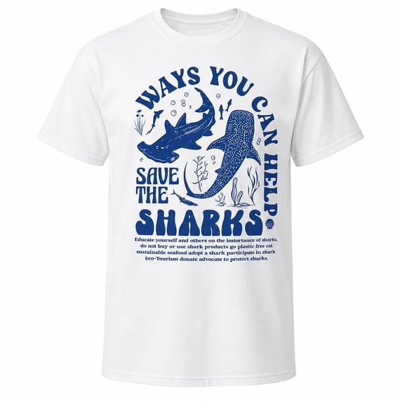 Save the Sharks Graphic T-Shirt, Unisex Shark Ocean Tee