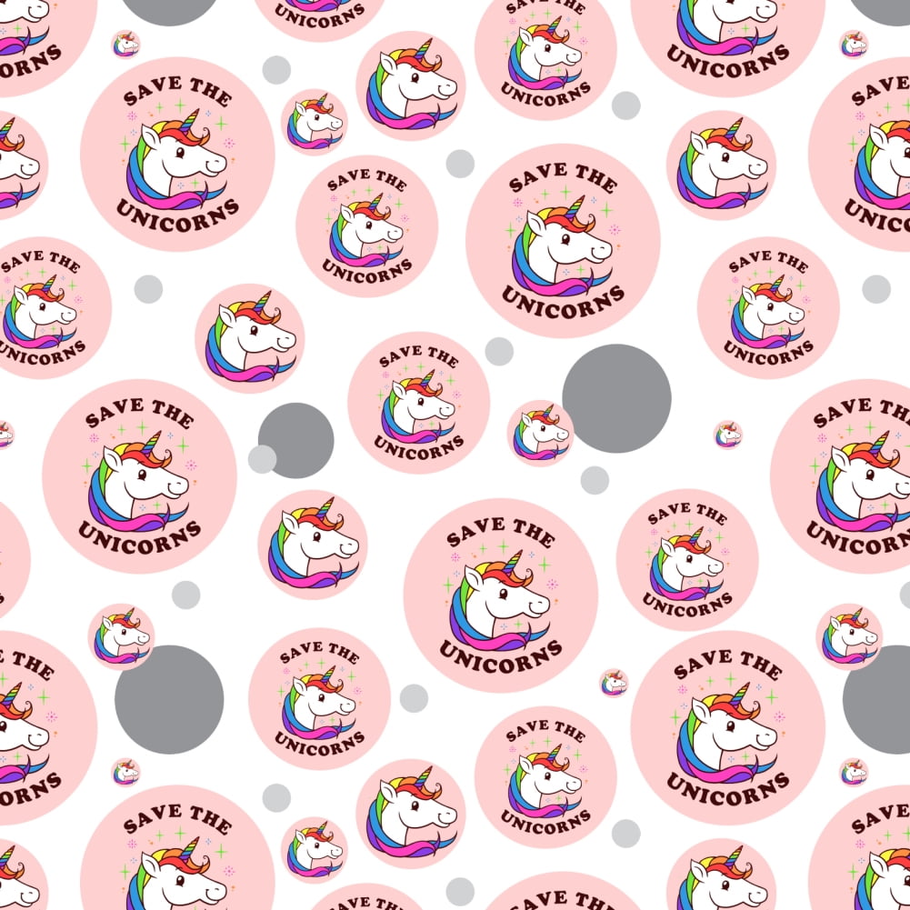 Save the Unicorns Rainbow Funny Humor Premium Gift Wrap Wrapping Paper ...
