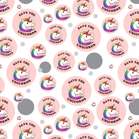 Save the Unicorns Rainbow Funny Humor Premium Gift Wrap Wrapping Paper Roll