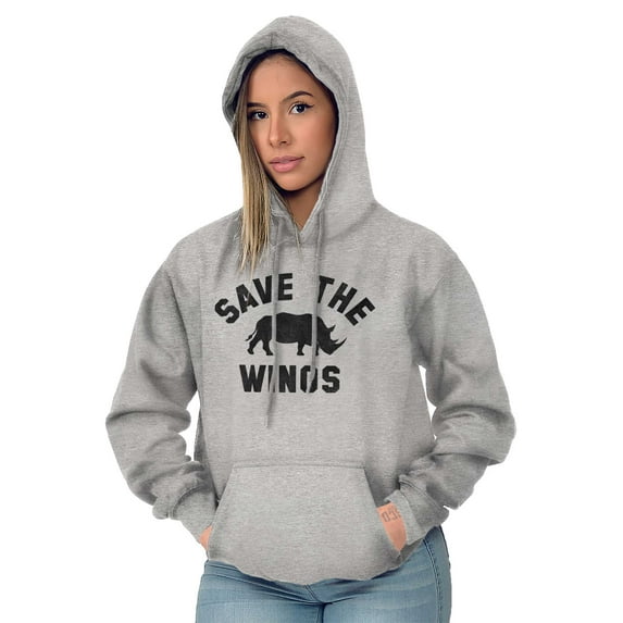 Save the Winos Rhinoceros Wine Lover Hoodie Sweatshirt Women Brisco Brands S