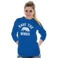thumbnail image 1 of Save the Winos Rhinoceros Wine Lover Women Plus Size Long Sleeve Graphic Tee Brisco Brands 3X, 1 of 4