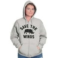 thumbnail image 1 of Save the Winos Rhinoceros Wine Lover Womens Plus Size Graphic Zipper Hoodie Brisco Brands 2X, 1 of 5