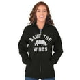 thumbnail image 1 of Save the Winos Rhinoceros Wine Lover Zip Hoodie Sweatshirt Women Brisco Brands S, 1 of 6