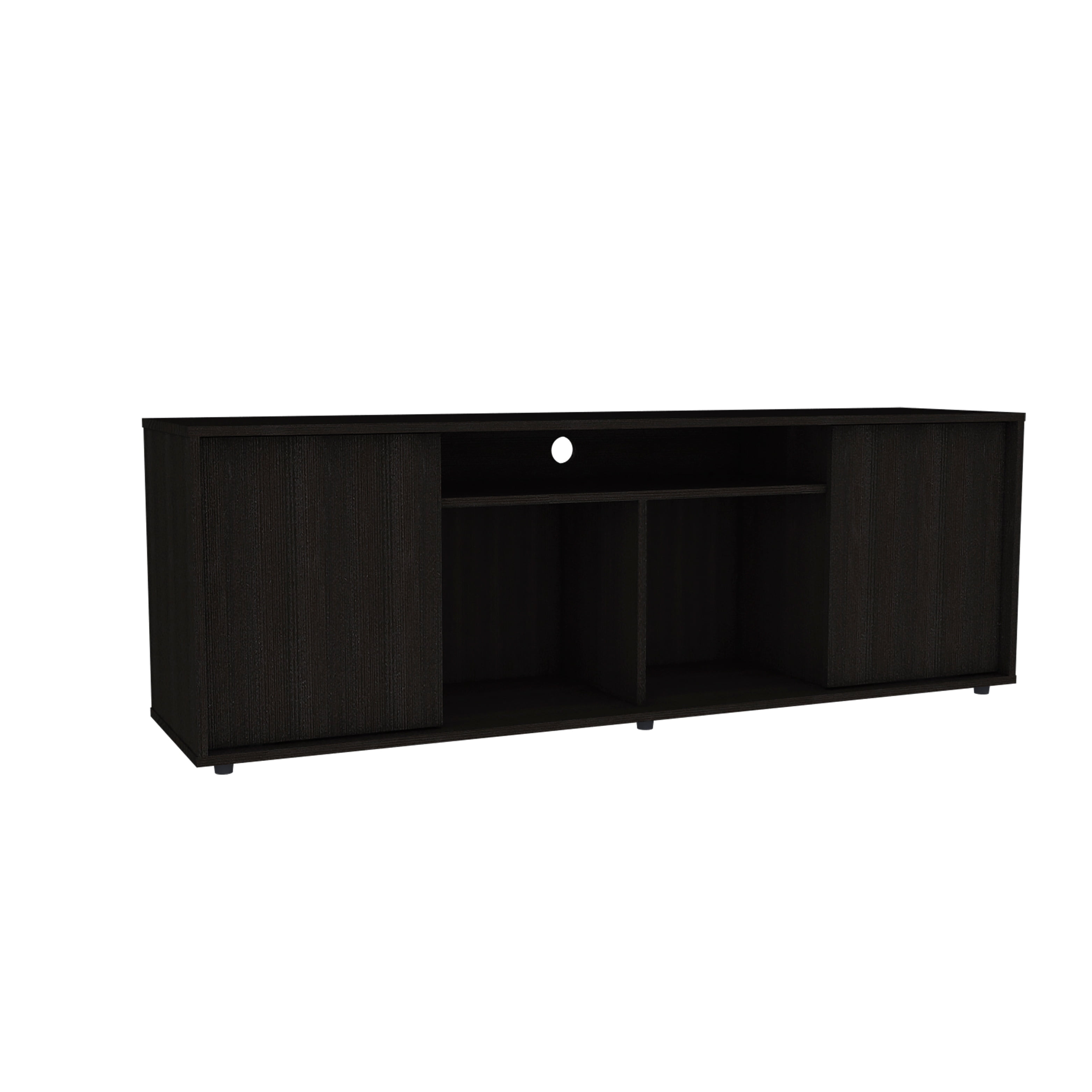 Black Modern MDP Living Room Set with Coffee Table and TV Stand