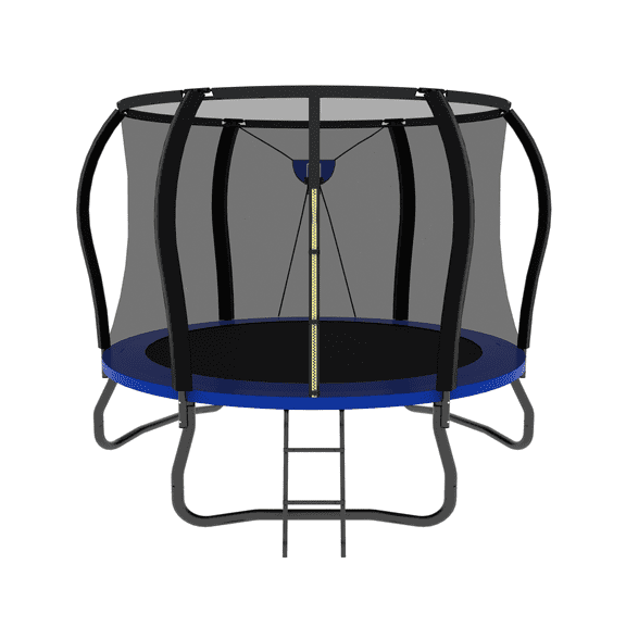 SaveJoy 10FT Trampolines for Toddlers Kids with Safety Enclosure, Basketball Hoop & Lights